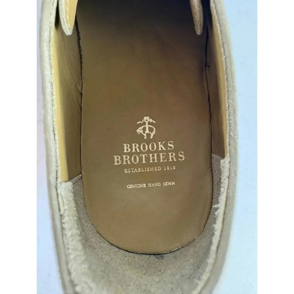 Brooks Brothers Suede Derby Shoes Mens US 8 Made in USA Tan Casual Dress